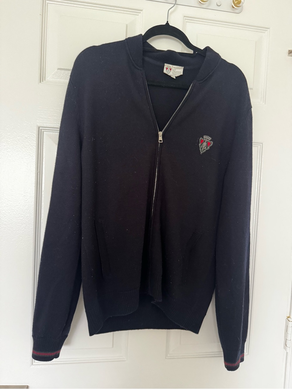 Gucci equestrian zip up wool sweater